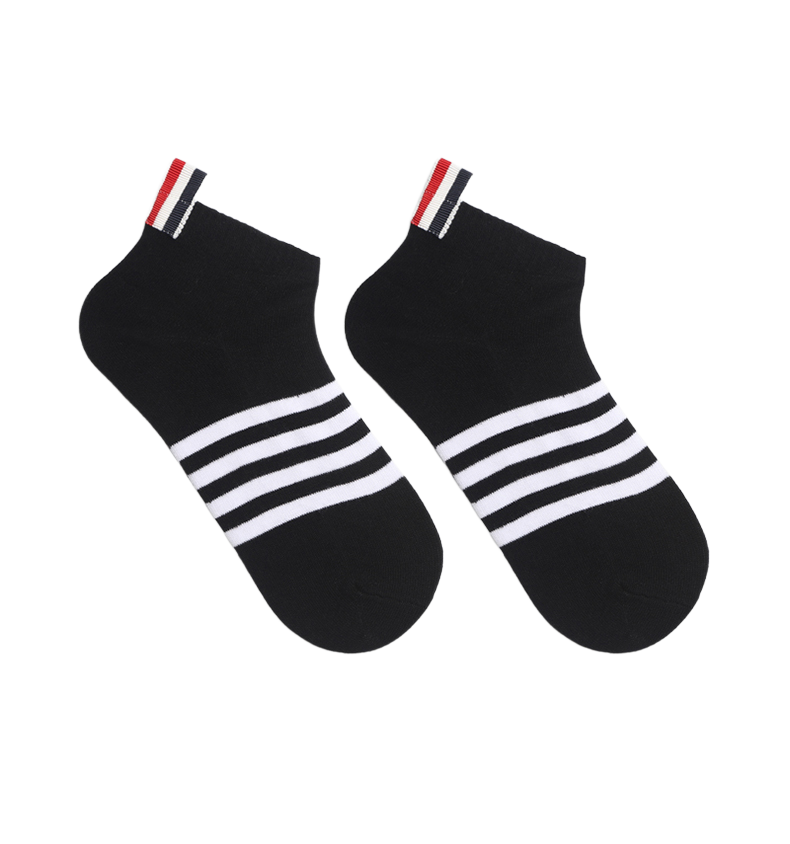 Four-bar striped boat socks