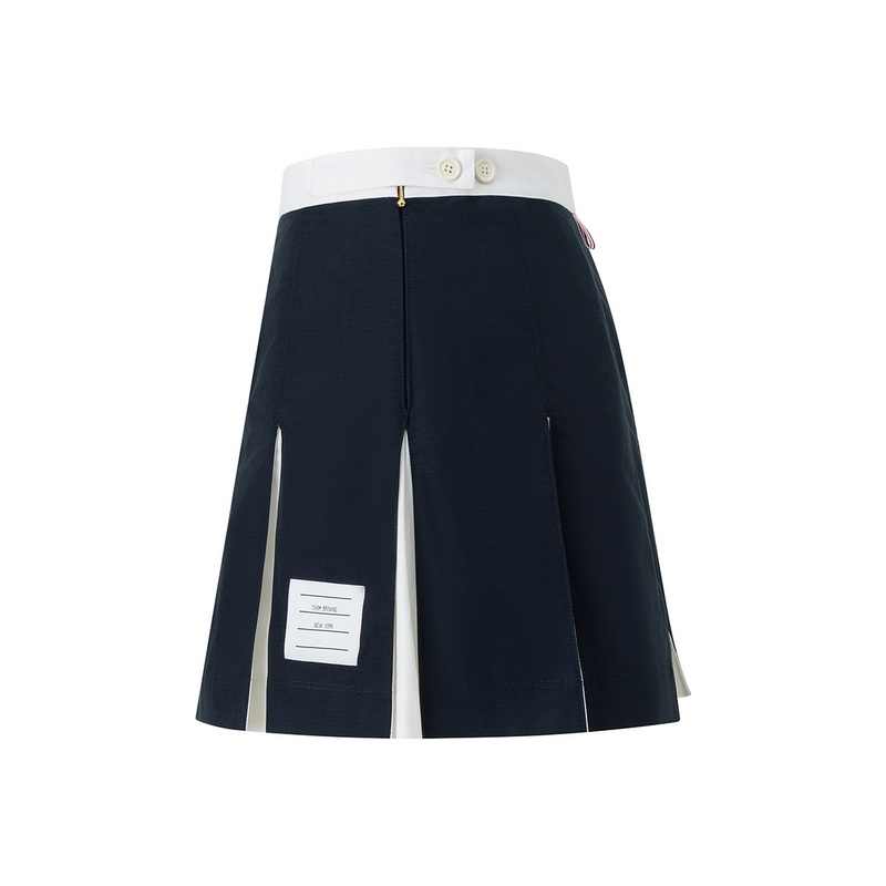 Women's Contrast Pleated Mini Skirt | Thom Browne
