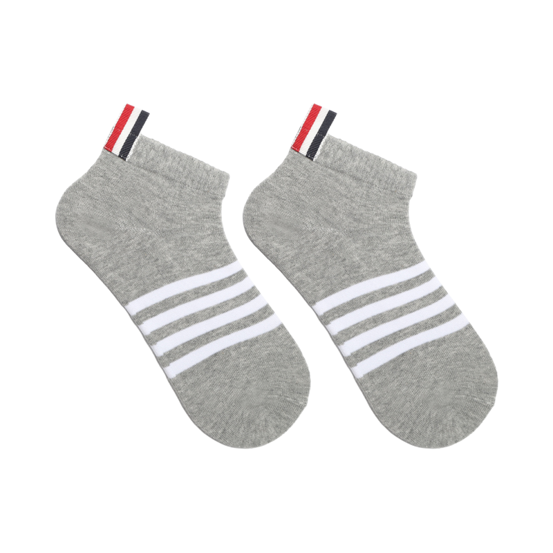 Four-bar striped boat socks