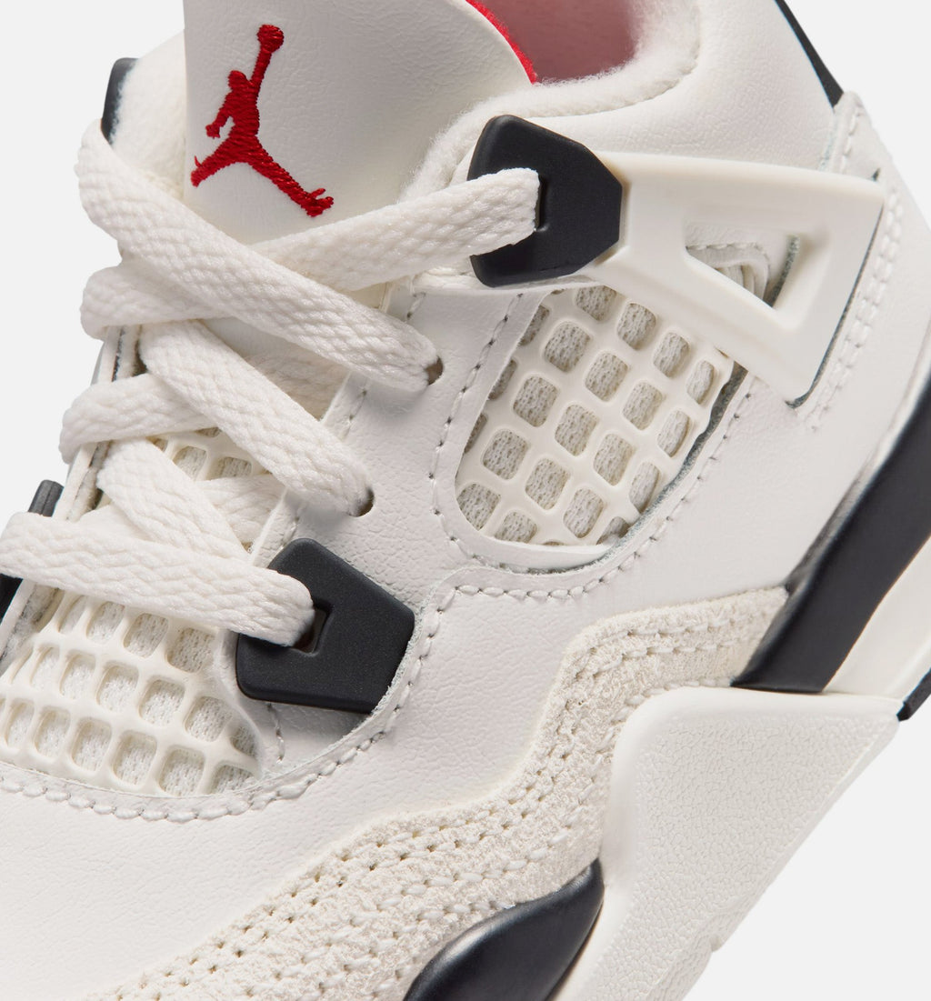 Air Jordan 4 Retro Flight Club Baby & Toddler Shoes - Cream/Black/Red