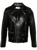 Saint Laurent belted leather biker jacket
