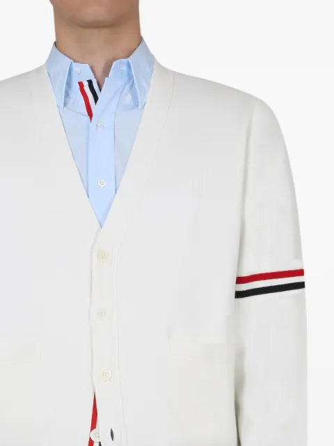 Thom Browne cotton milano stitch V-neck cardigan