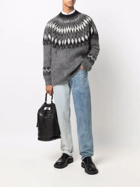 Junya Watanabe MAN geometric-print knitted jumper