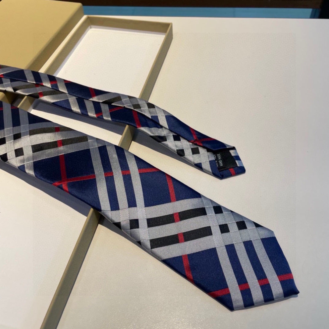 Burberry Style Men's Classic Check Silk Tie