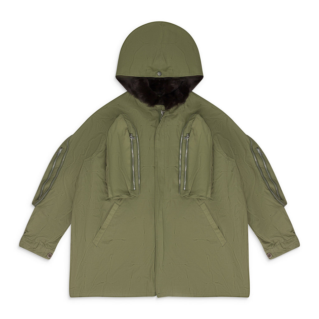 Green Window Pocket Parka