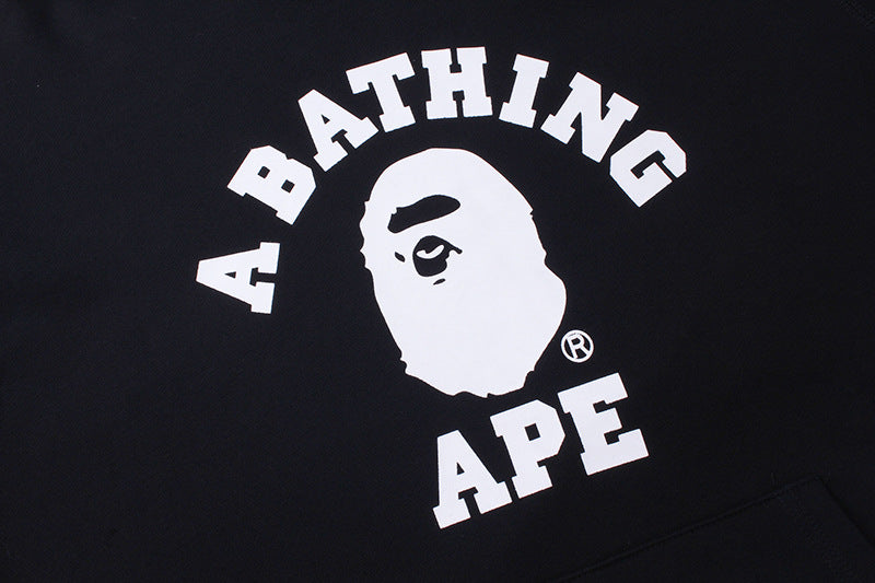 BAPE College Ape Head Hoodie - Black & Red