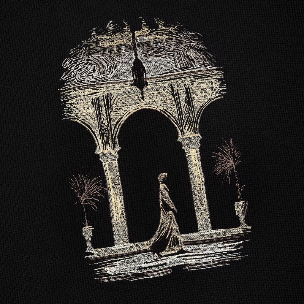 "aziza" waffle T Shirt black