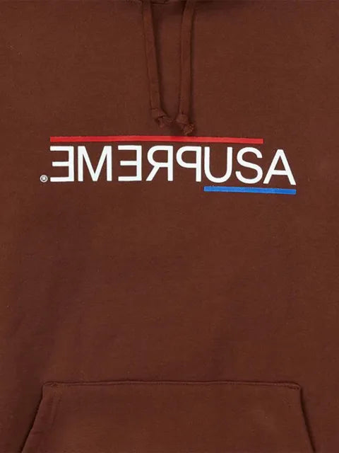 Supreme USA long-sleeve hoodie