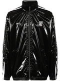 Doublet patent-finish track jacket