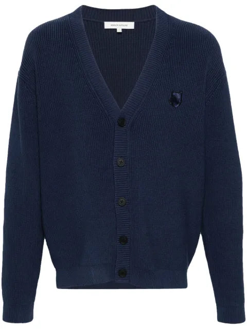 Maison Kitsuné fox head-patch V-neck cardigan