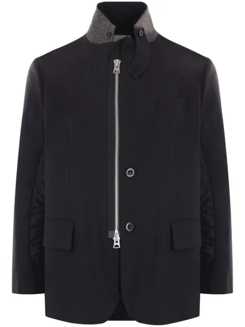 sacai high-neck zip-up blazer