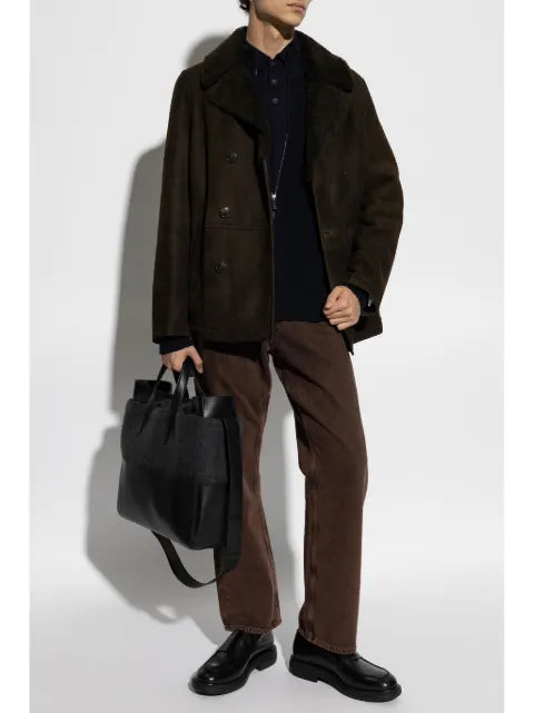 Yves Salomon double-breasted leather jacket