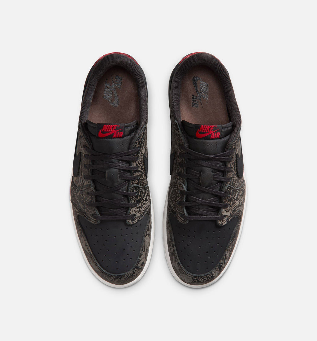 Air Jordan 1 Retro Low OG Laser Black and Varsity Red Men's Lifestyle Shoe