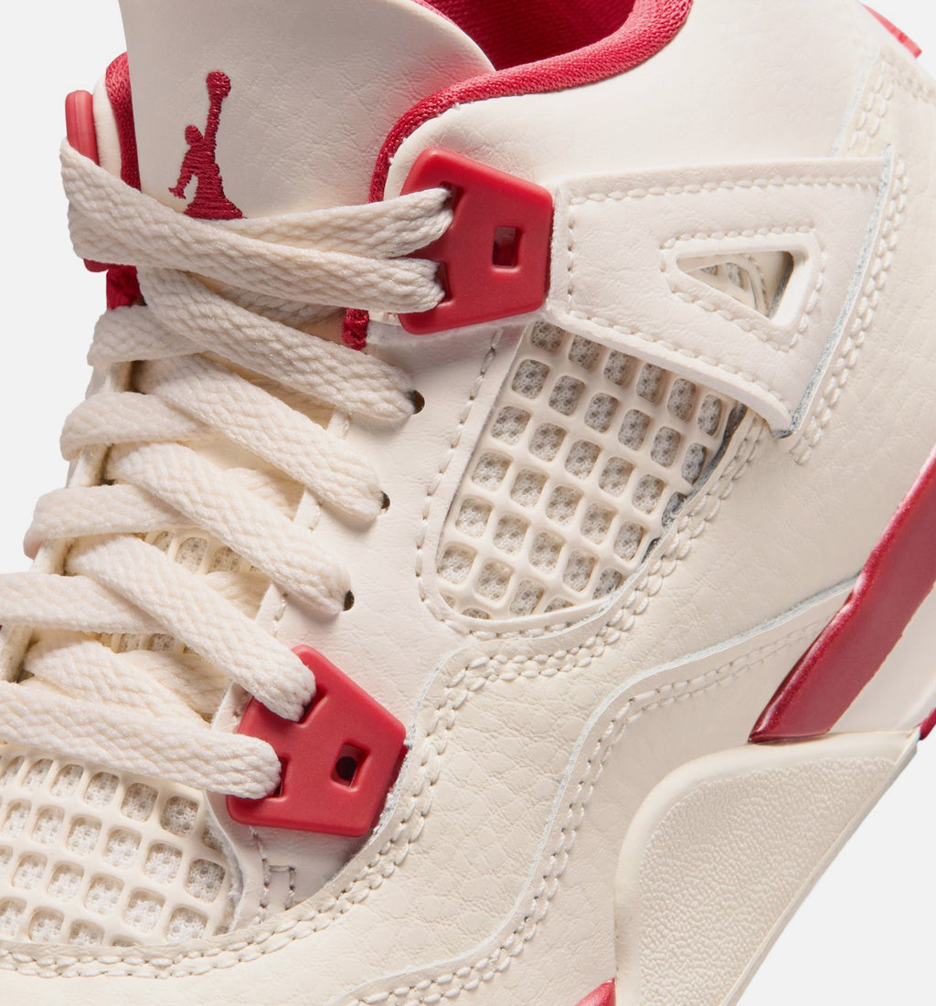 Air Jordan 4 Retro Valentine's Day | Preschool Lifestyle Shoe | Light Ivory/Canyon Rust/Siren Red