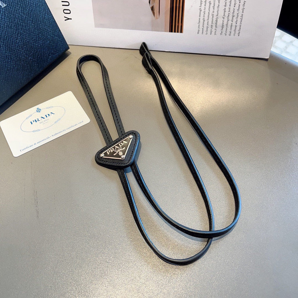 Prada Style Men's Triangle Logo Bolo Tie