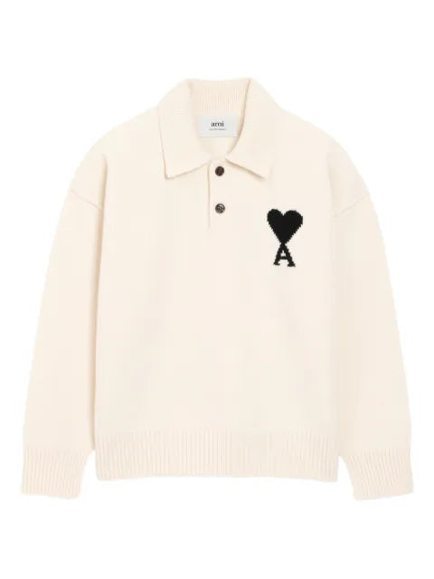 AMI Paris Ami De Coeur wool polo shirt