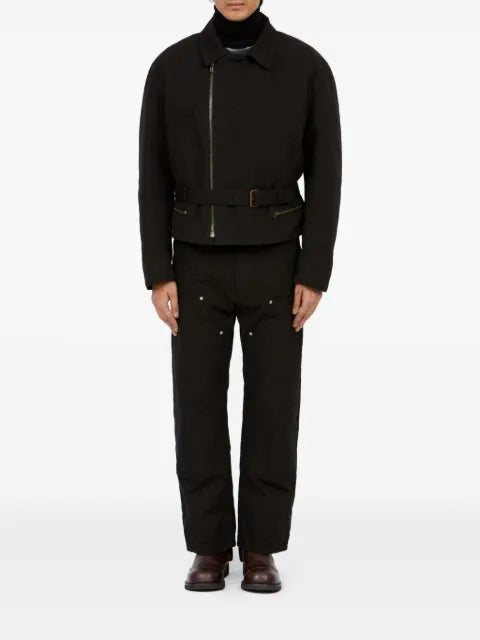 MM6 Maison Margiela belted asymmetrical-zip jacket