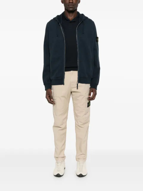 Stone Island Compass-patch zip-up hoodie