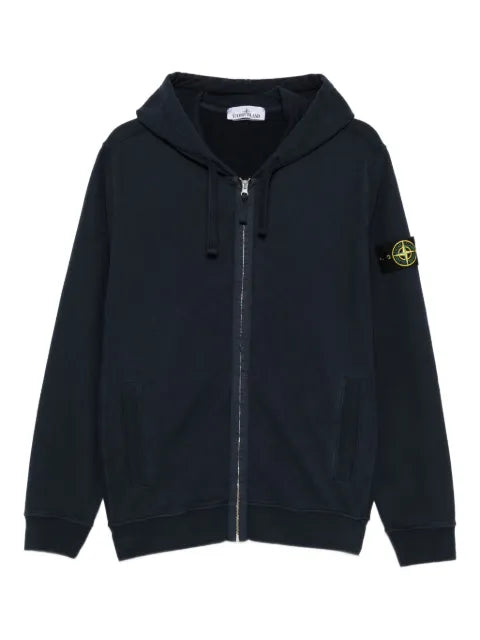 Stone Island Compass-patch zip-up hoodie