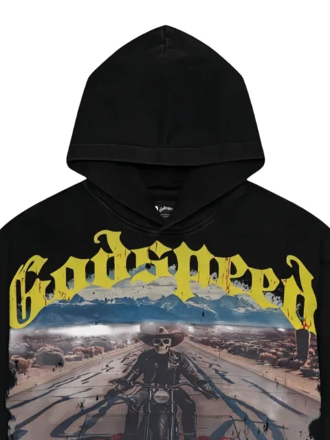 GODSPEED Long Lonely Road graphic print hoodie