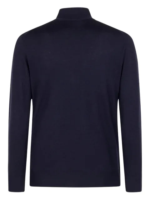 Canali high-neck zip-up sweater