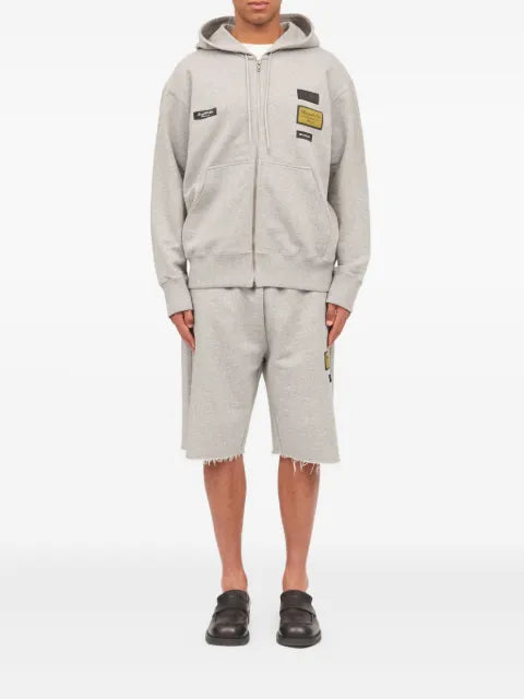 MM6 Maison Margiela zip-up logo-appliqué hoodie