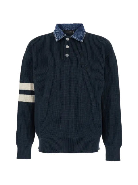 DSQUARED2 sweater with denim collar