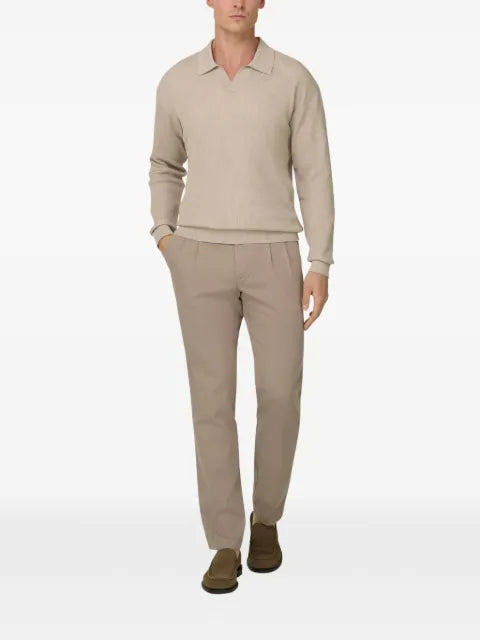 Boggi Milano cotton and silk knitted polo shirt