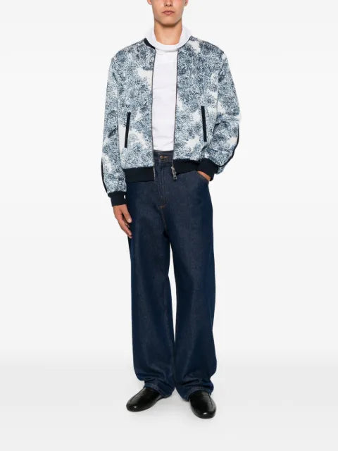 Givenchy couture seam blouson in cotton with pompom print
