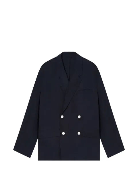 Emporio Armani linen-blend double-breasted jacket