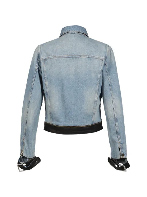 EGONlab. leather-strap denim jacket