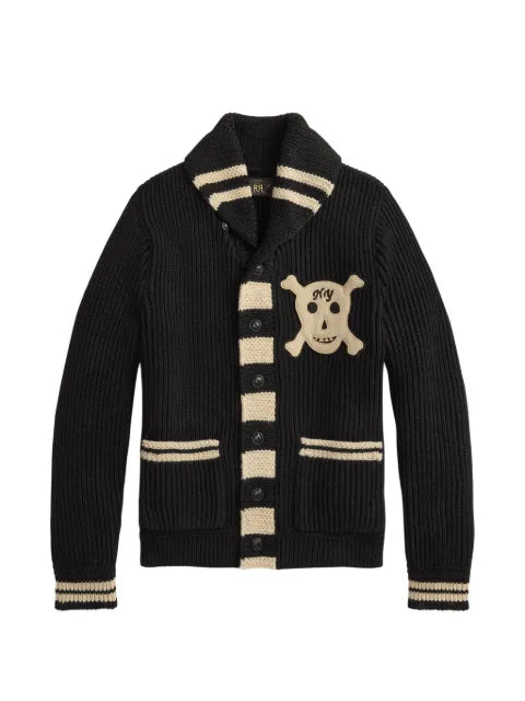 Ralph Lauren RRL skull-patch shawl-collar cardigan