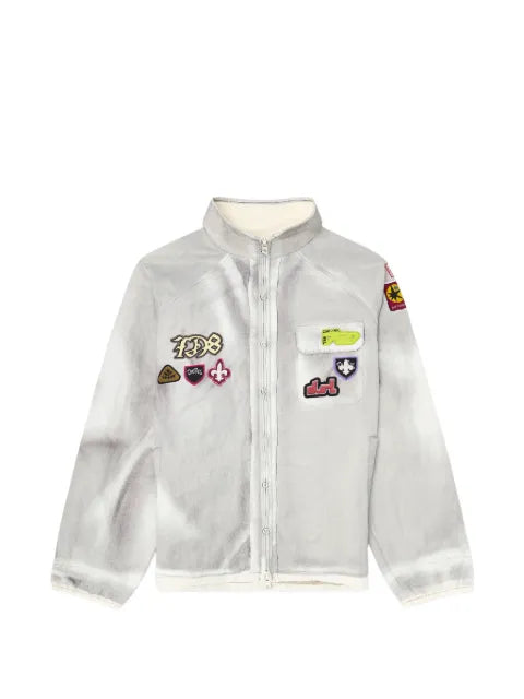 Diesel windbreaker with trompe l’oeil patches