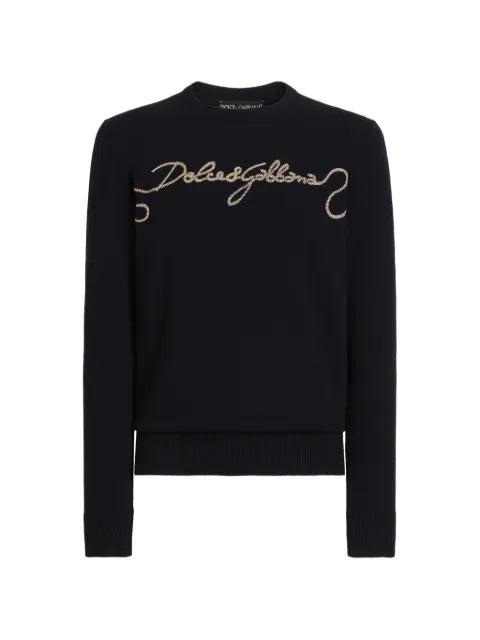 Dolce & Gabbana smooth-knit pullover with embroidery