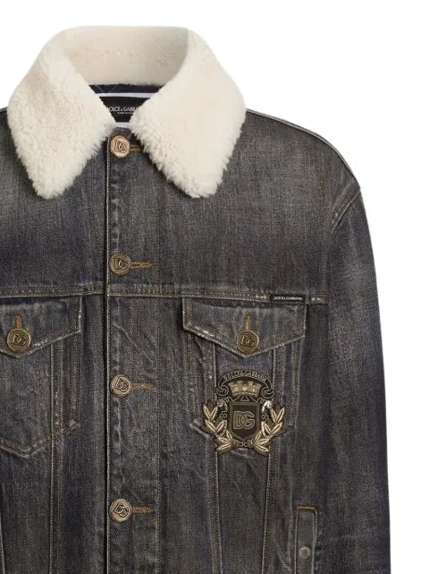 Dolce & Gabbana denim jacket with logo-patch