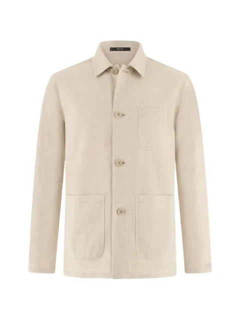 Boggi Milano diagonal shacket in cotton and linen