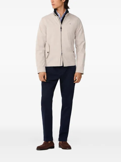 Hackett London logo-embroidered Harrington jacket