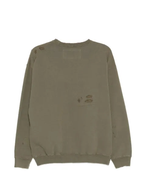 Neighborhood distressed graphic-print sweater
