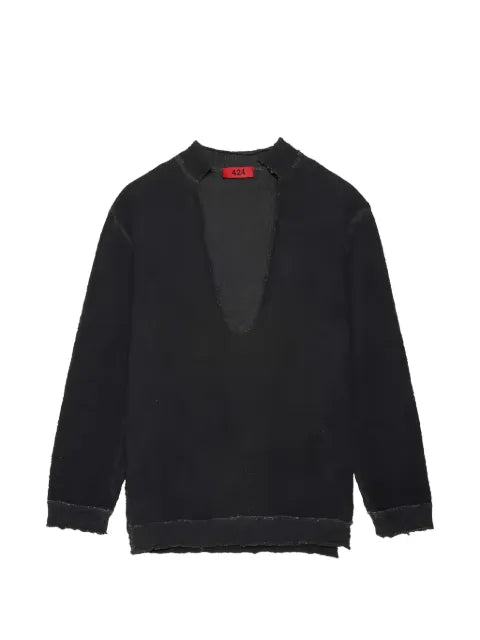 424 frayed bouclé sweater