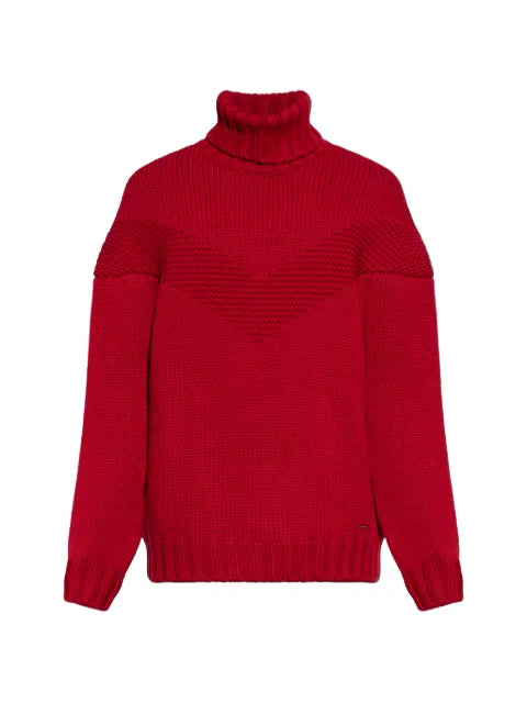 DSQUARED2 roll-neck chevron-knit sweater