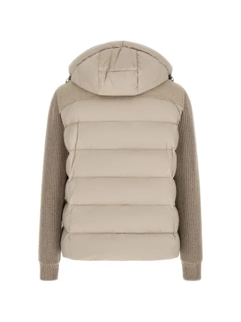 Moorer quilted panelled hooded jacket