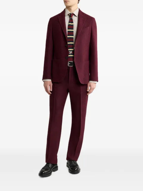 ETRO single-breasted jacket in mélange-effect wool-blend fabric