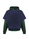FOUND distressed layered hoodie