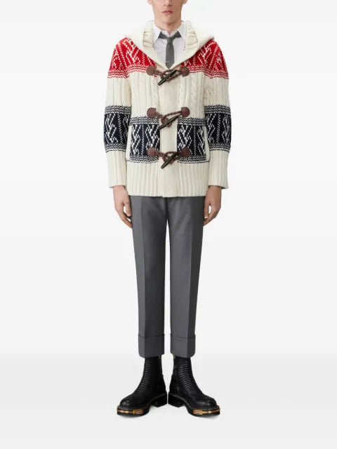 Thom Browne chunky cashmere Fair Isle jacquard duffle jacket