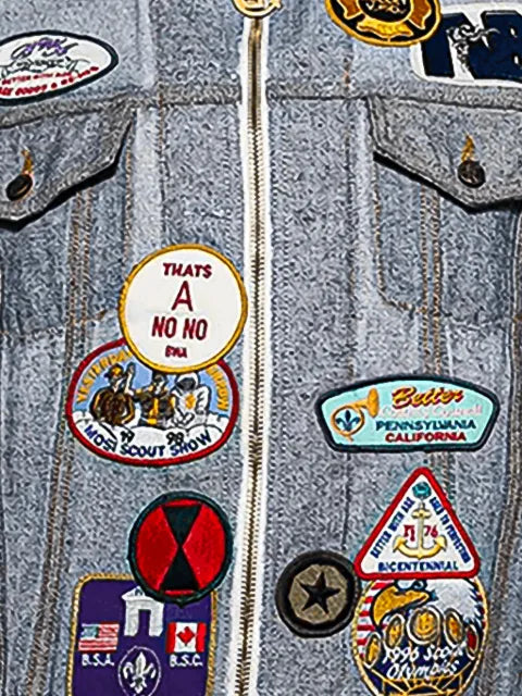 Better with Age  patch-detail reversible denim jacket