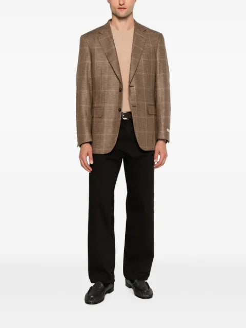 Canali check-pattern single-breasted jacket