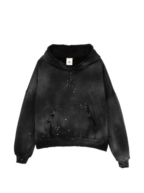 MOOJI MOOJI  paint-splatter distressed hoodie