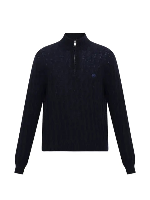 ETRO quarter-zip cable-knit sweater