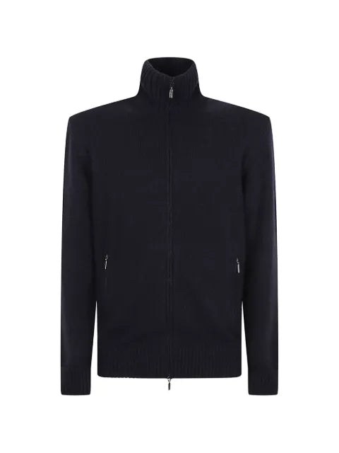 Cruciani zip-up knitted cardigan