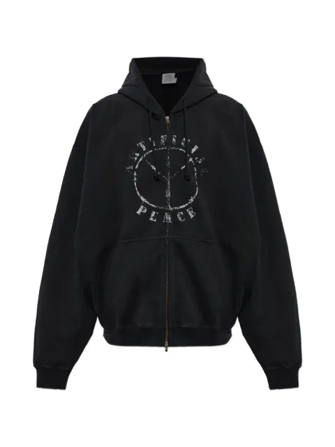 VETEMENTS graphic-print zip-up hoodie
